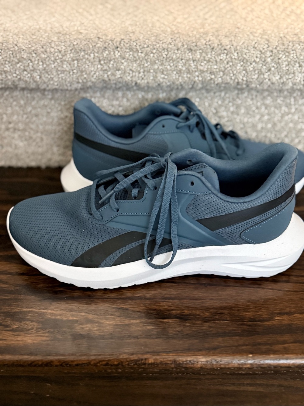 Reebok Men's Size 9 Athletic Shoes - Slate Blue with Black and White